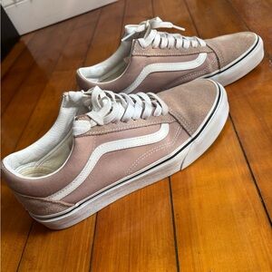 Vans Blush and White Low-Top Sneakers